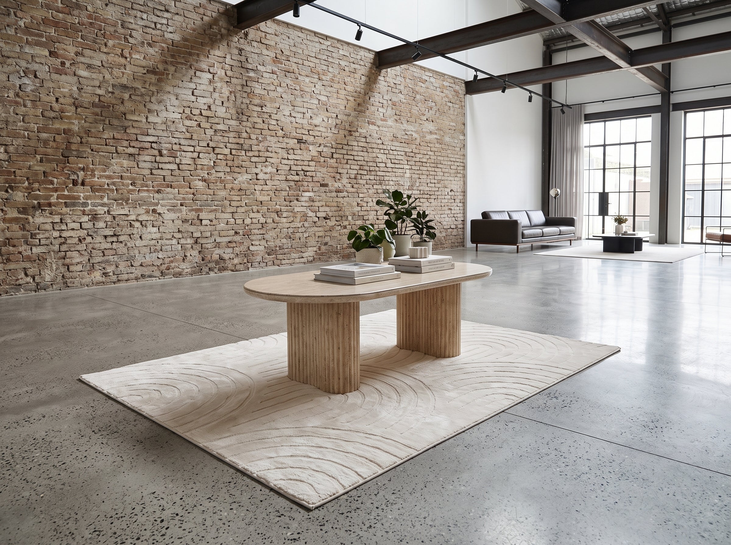 Table basse Colonna, Travertin ovale