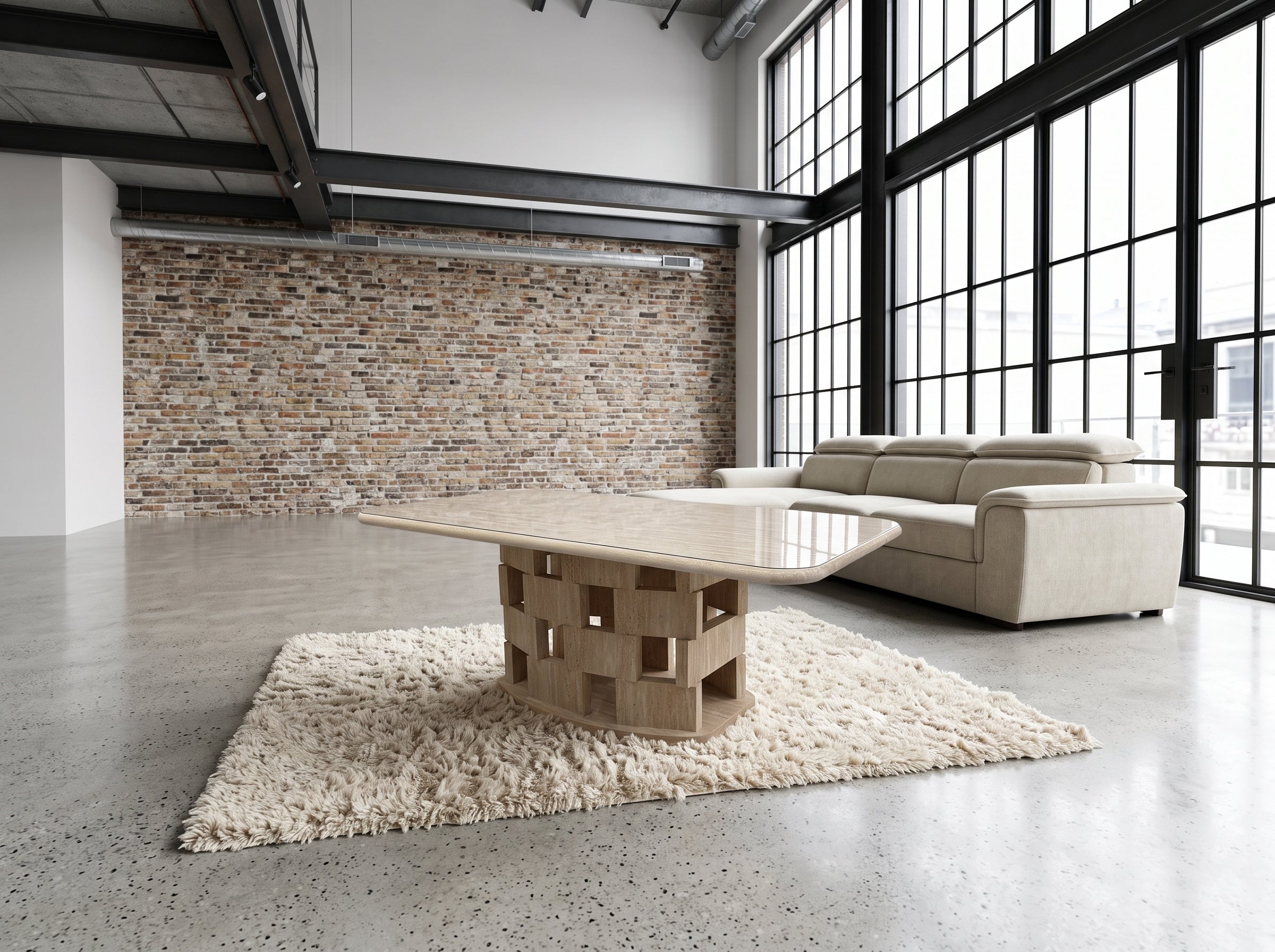 Table basse Visby, Pied sculptural ajouré