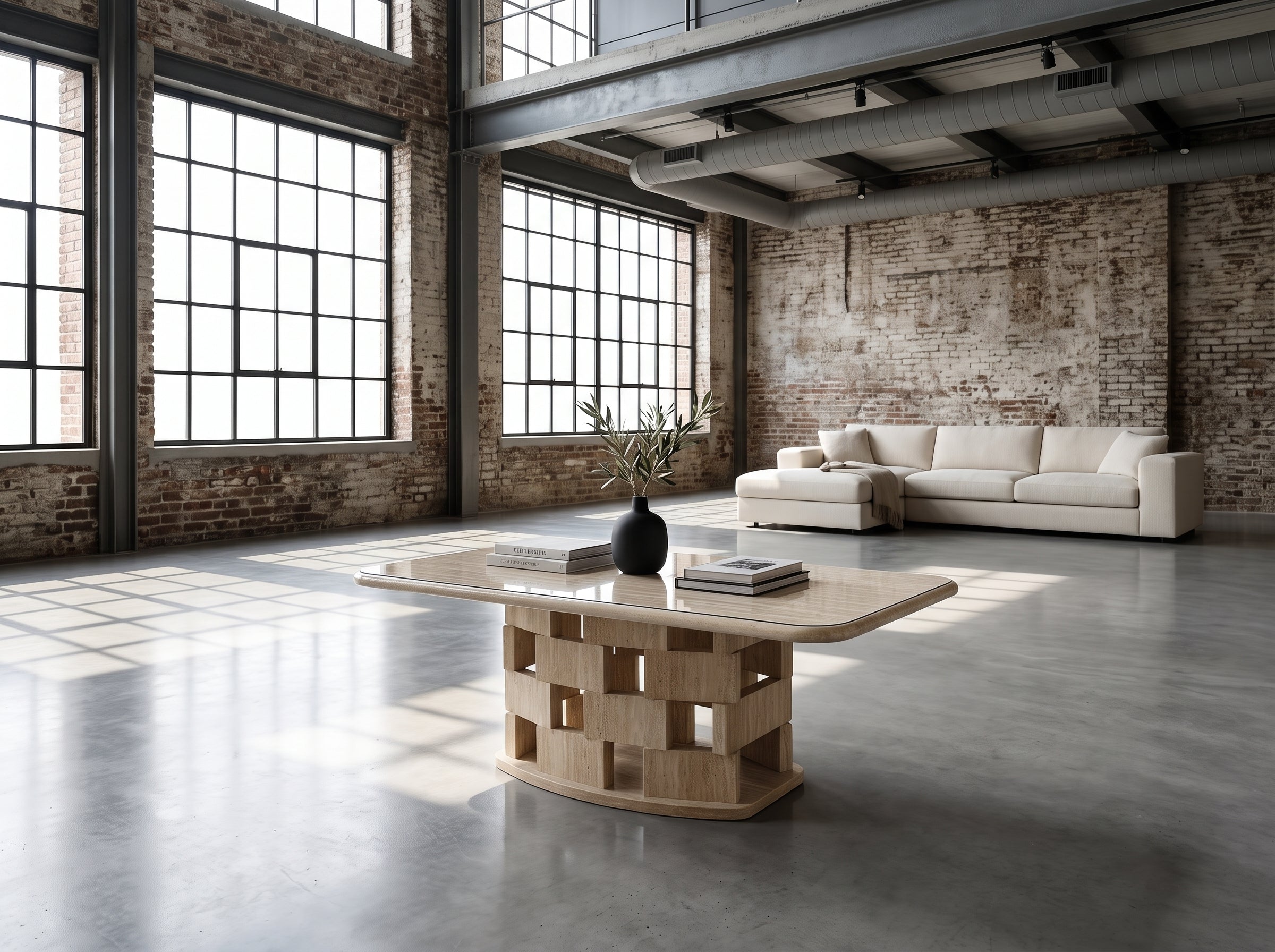 Table basse Visby, Pied sculptural ajouré