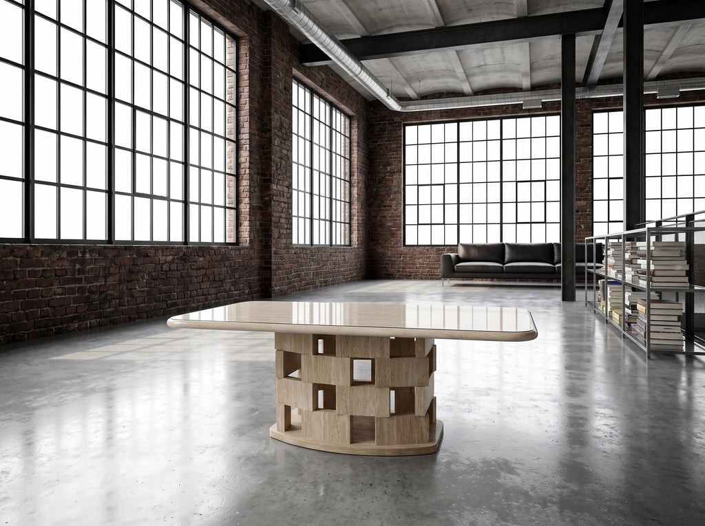 Table basse Visby, Pied sculptural ajouré
