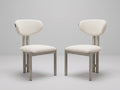 Paire de chaises Bella bouclé beige, salon marbre vue Paris